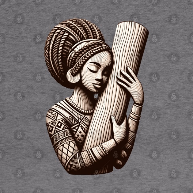 Afrocentric Woman Wooden Carving by Graceful Designs